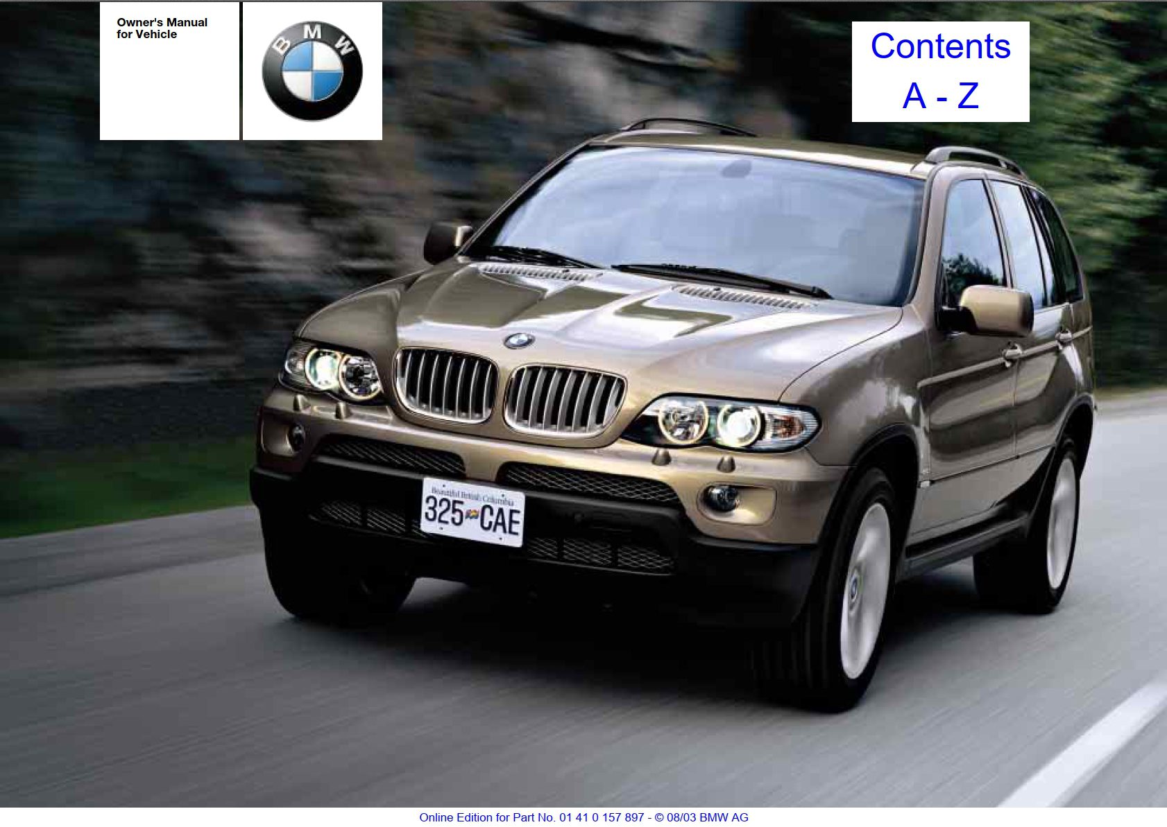 2004 bmw x5 owner's manual