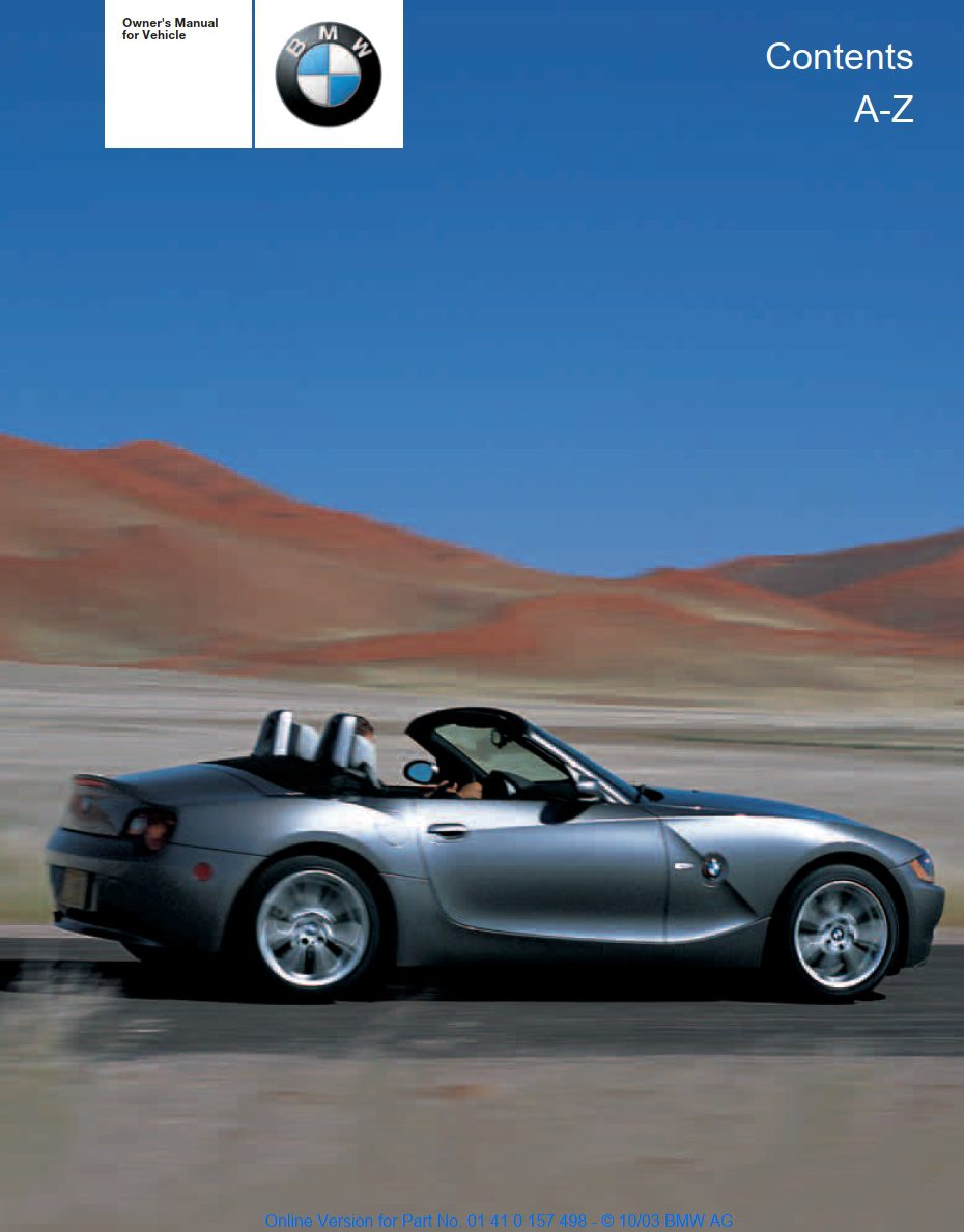 2004 bmw z4 owner's manual