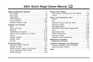 2004 buick regal owner's manual