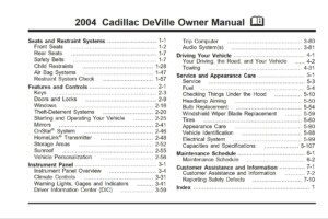 2004 cadillac deville owner's manual