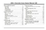 2004 chevrolet aveo owner's manual