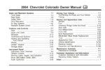 2004 chevrolet colorado owner's manual