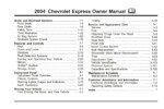 2004 chevrolet express owner's manual