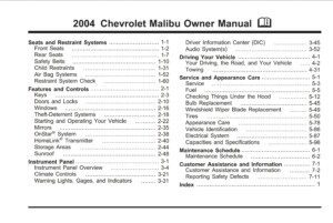 2004 chevrolet malibu owner's manual