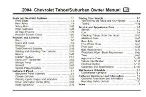 2004 chevrolet suburban owner's manual