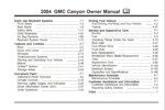 2004 gmc canyon owner's manual