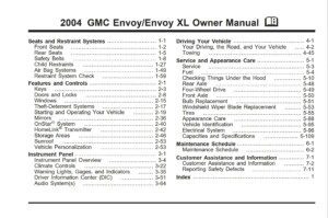 2004 gmc envoy owner's manual