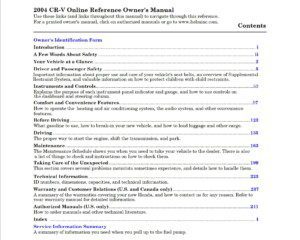 2004 honda cr v owner's manual