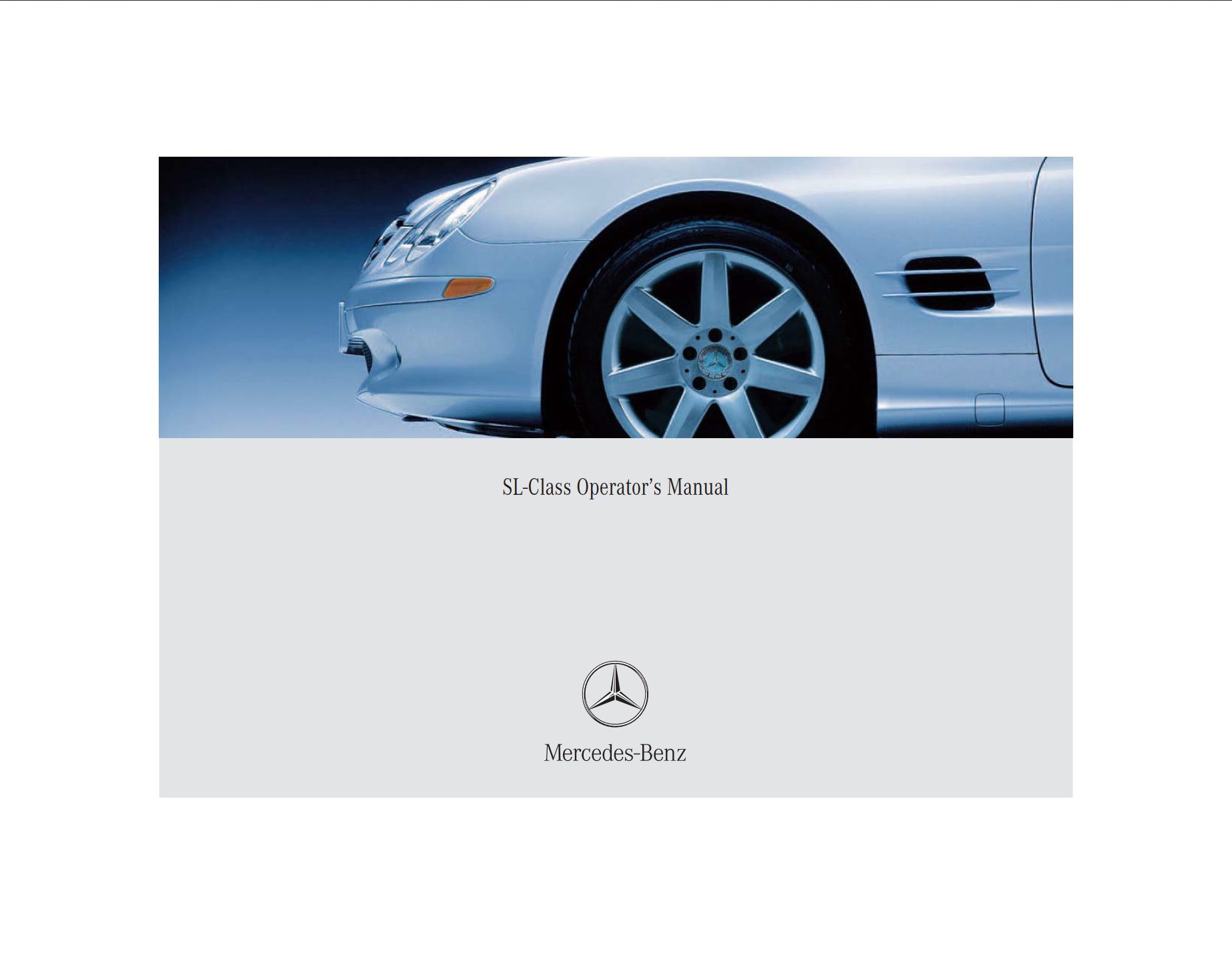 2004 mercedes benz sl class owner's manual