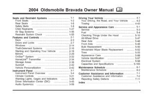 2004 oldsmobile bravada owner's manual