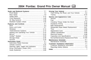 2004 pontiac grand prix owner's manual