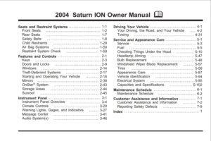 2004 saturn ion owner's manual