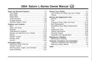 2004 saturn l series owner's manual