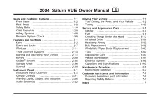 2004 saturn vue owner's manual