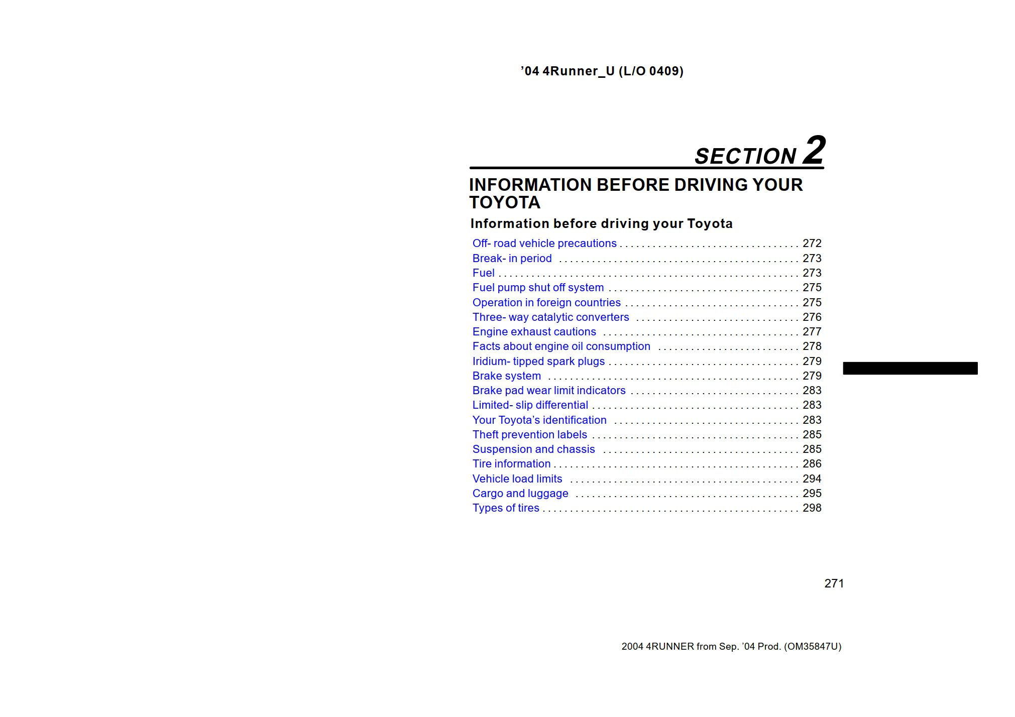 2004 toyota 4runner owner's manual