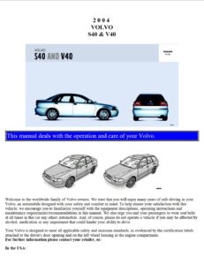 2004 volvo s40 v40 owner's manual