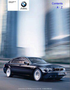 2005 bmw 7 series owner's manual