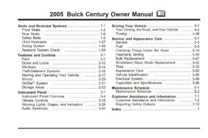 2005 buick century owner's manual