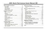 2005 buick park avenue owner's manual