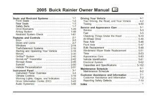 2005 buick rainier owner's manual