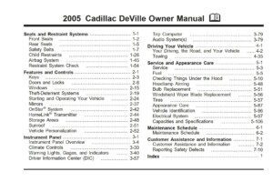 2005 cadillac deville owner's manual