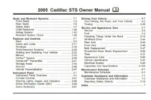 2005 cadillac sts owner's manual