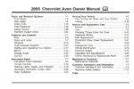 2005 chevrolet aveo owner's manual