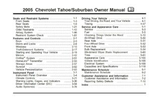 2005 chevrolet suburban owner's manual