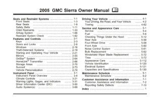 2005 gmc sierra owner's manual