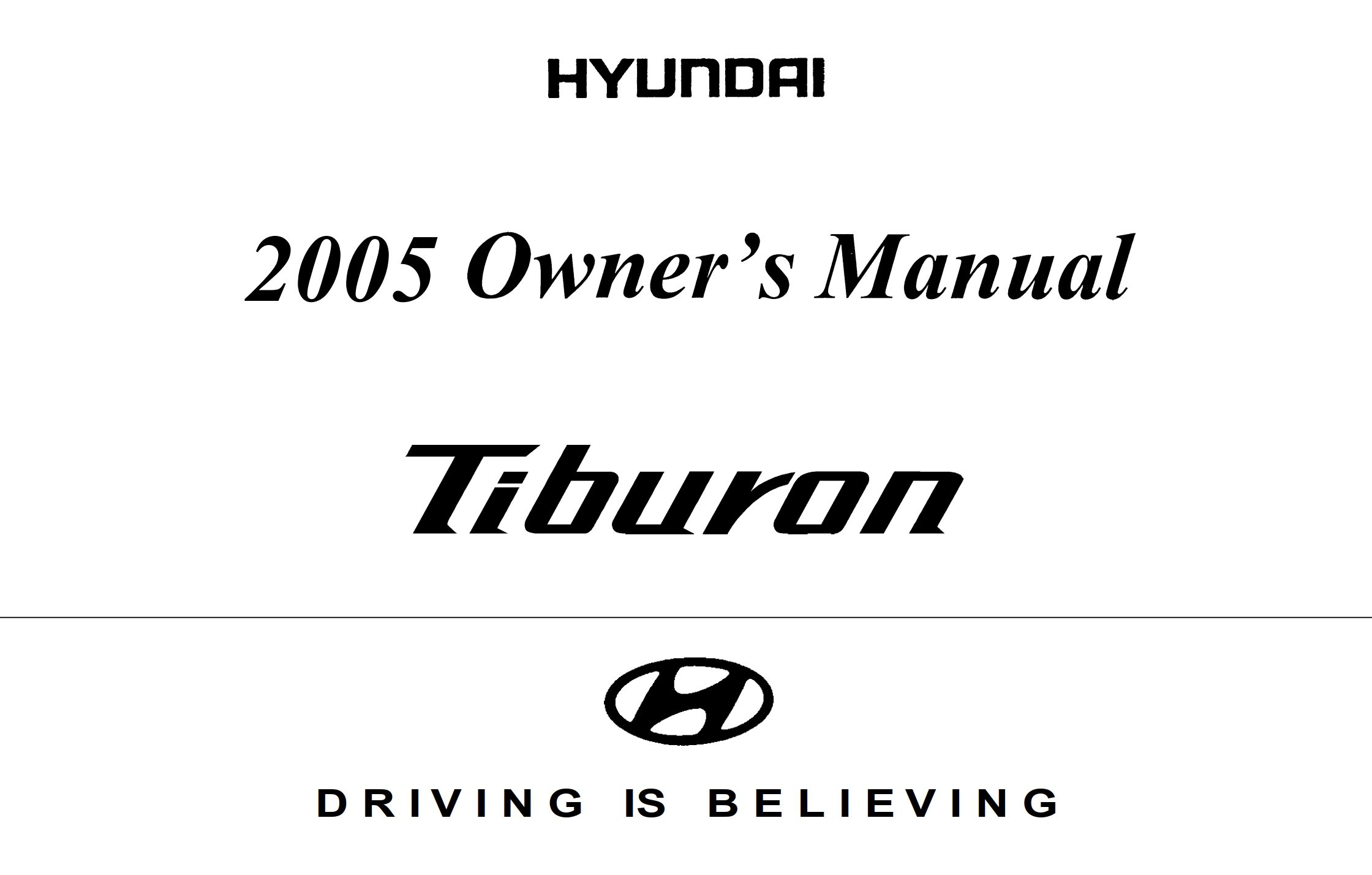 2005 hyundai tiburon owner's manual