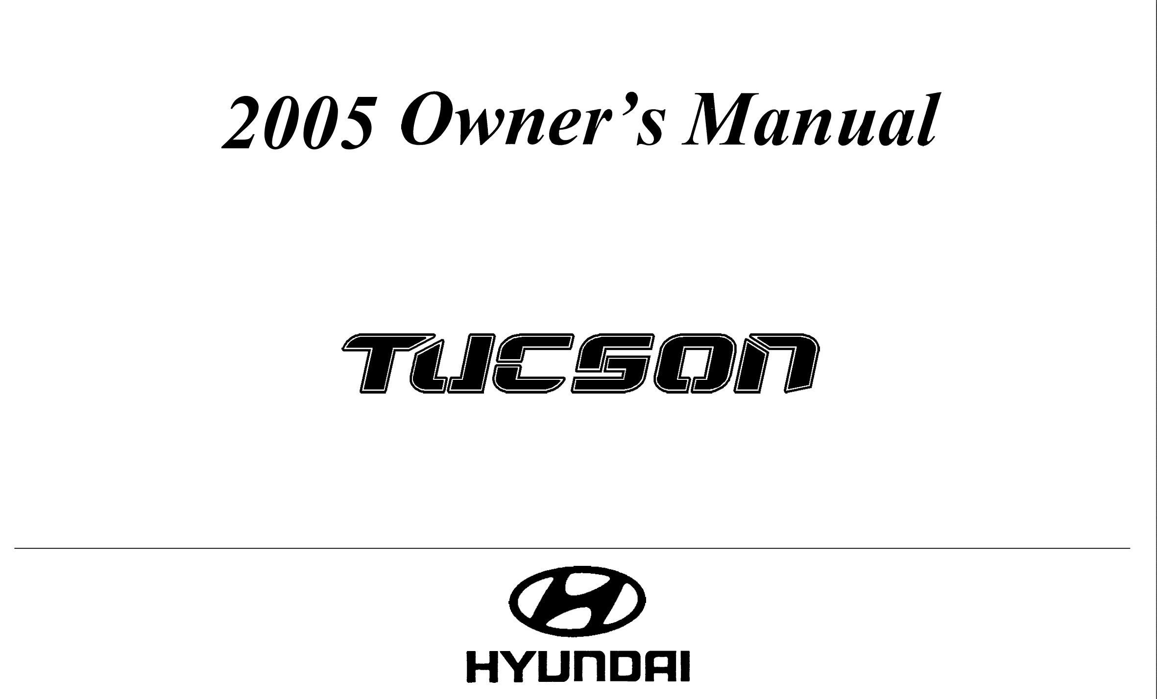 2005 hyundai tucson owner's manual