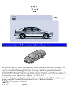 2005 volvo s80 owner's manual