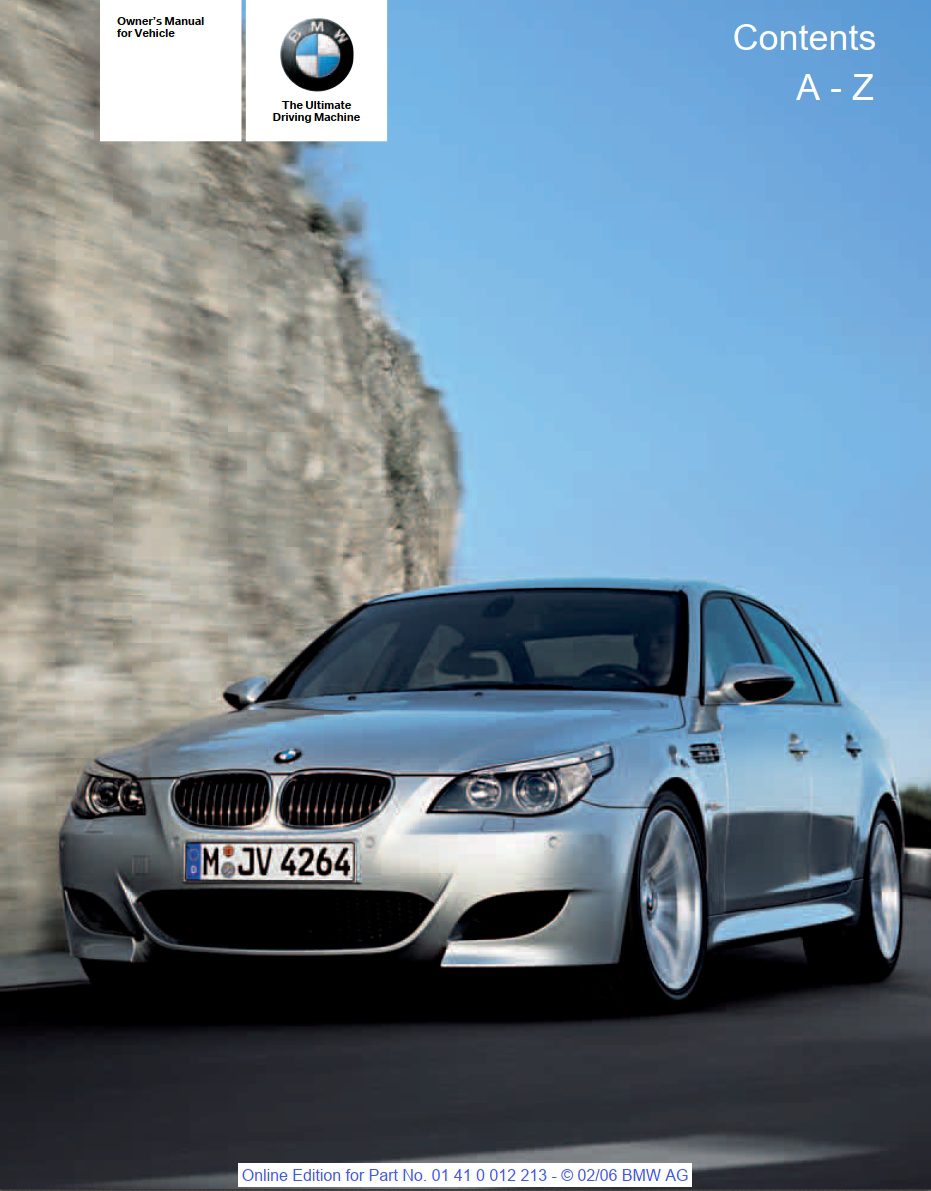 2006 bmw m5 owner's manual