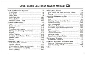 2006 buick lacrosse owner's manual