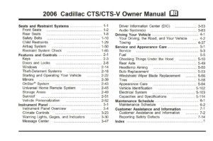 2006 cadillac cts owner's manual