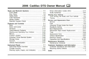 2006 cadillac dts owner's manual