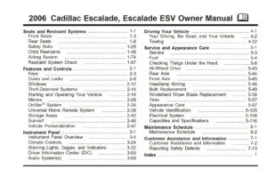 2006 cadillac escalade esv owner's manual