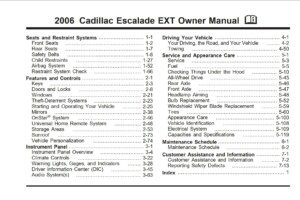 2006 cadillac escalade ext owner's manual