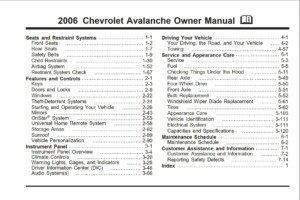 2006 chevrolet avalanche owner's manual