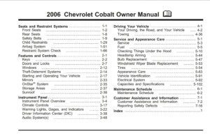 2006 chevrolet cobalt owner's manual