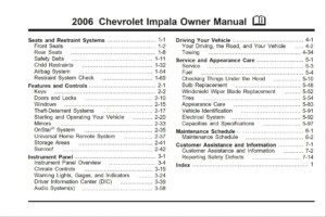 2006 chevrolet impala owner's manual