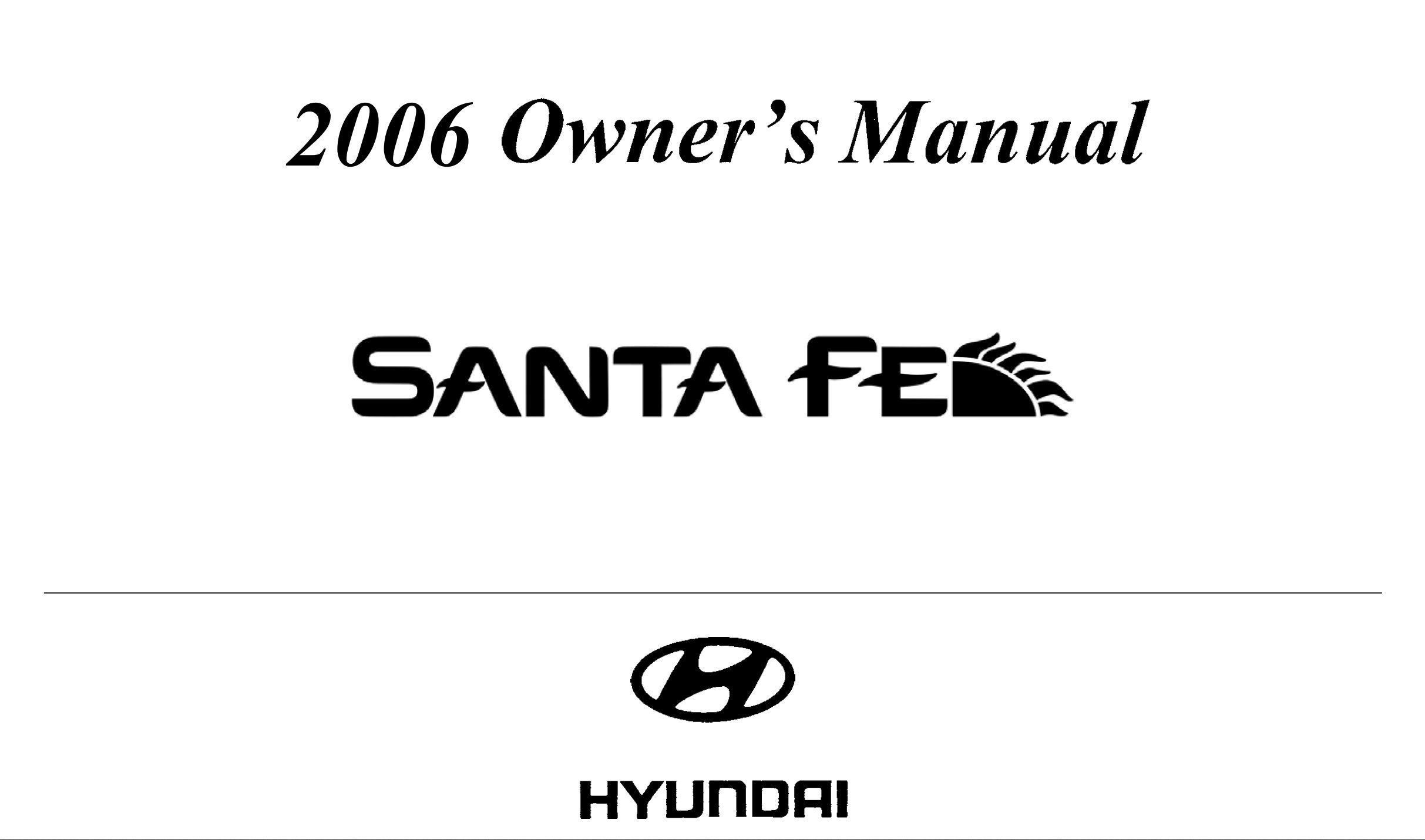 2006 hyundai santa fe owner's manual