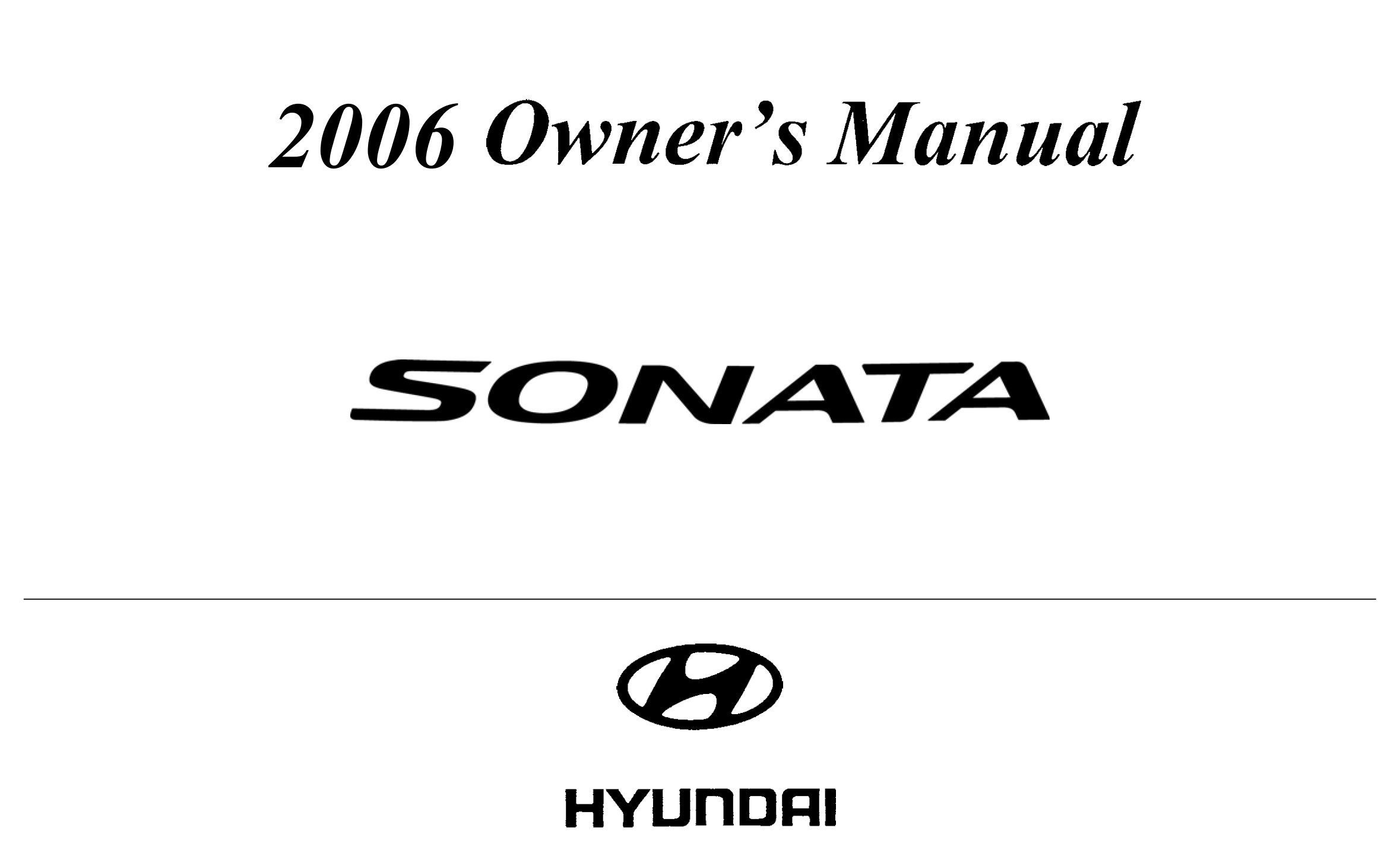 2006 hyundai sonata owner's manual