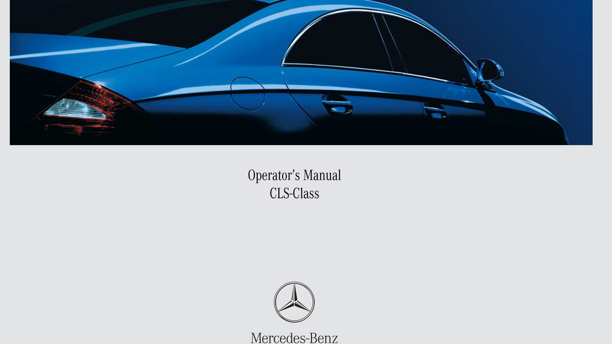 2006 mercedes benz cls class owner's manual