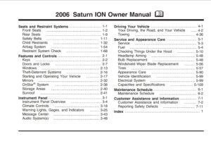 2006 saturn ion owner's manual