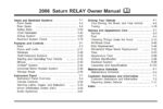 2006 saturn relay owner's manual