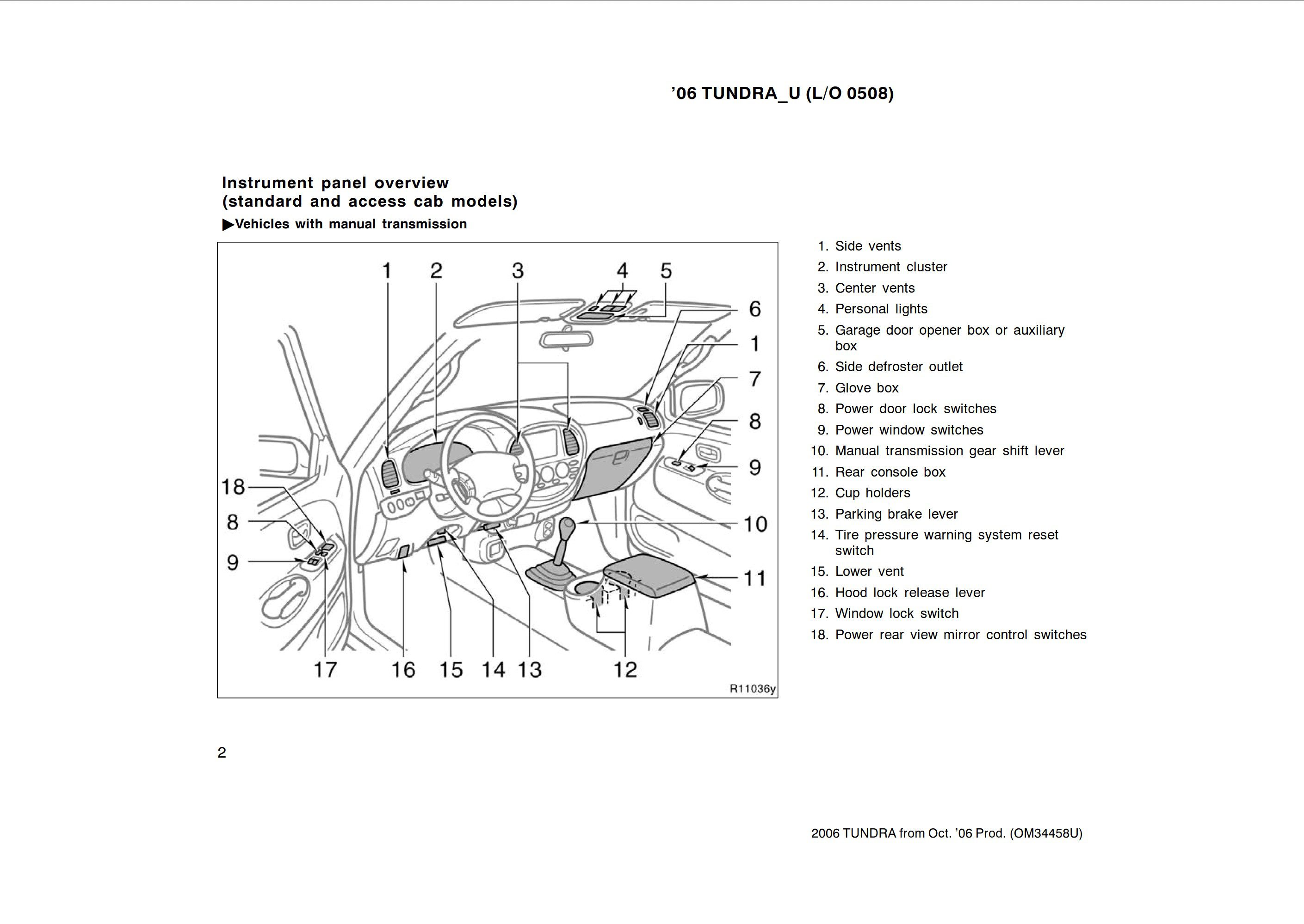 2006 toyota tundra owner's manual