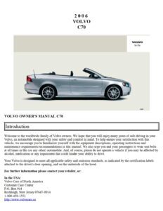 2006 volvo c70 owner's manual