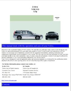 2006 volvo v70 owner's manual