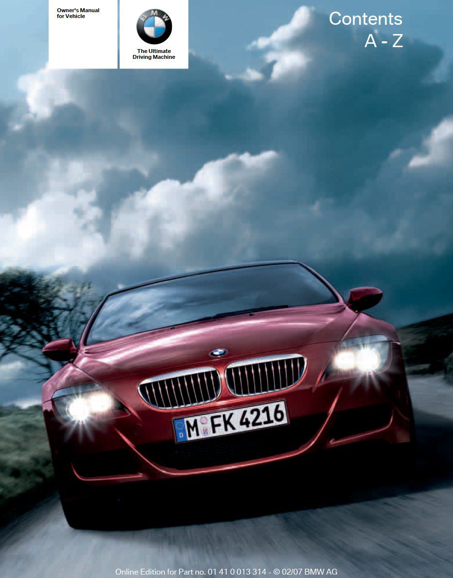 2007 bmw m6 owner's manual